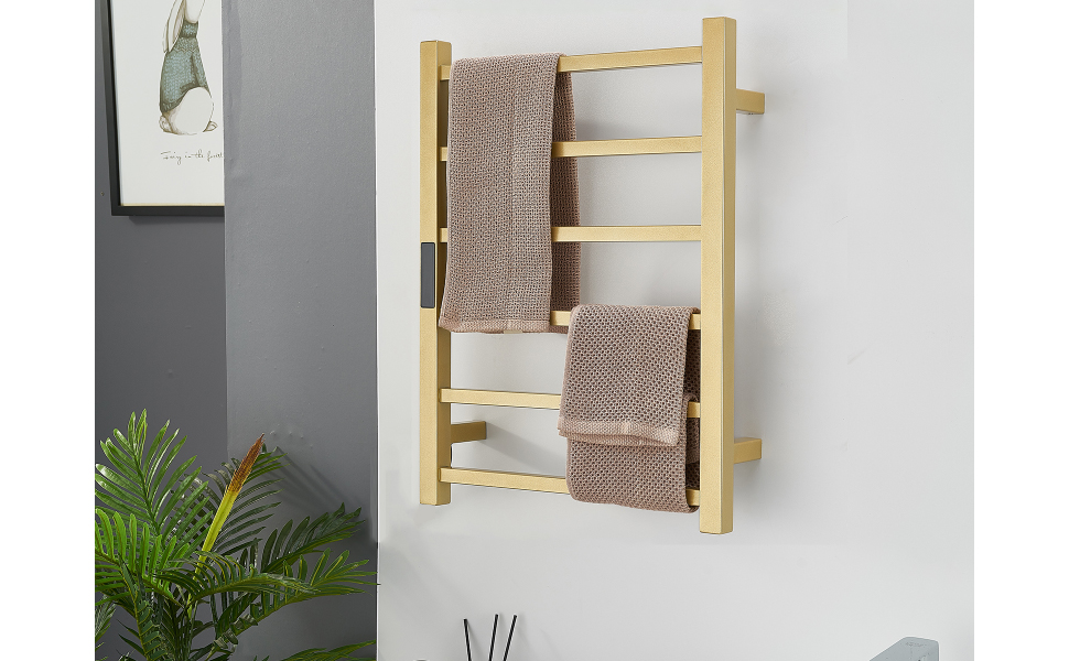 Електричний підігрівач для рушників, 60x45 см, з таймером, з нержавіючої сталі 304, Hardwired