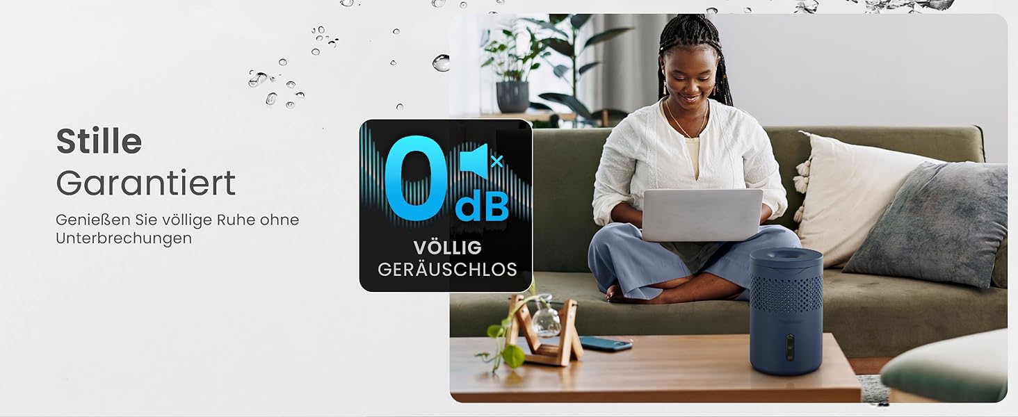 Pro Breeze Osmo: Безшумний та перезаповнюваний осушувач повітря для дому, спальні, шафи, авто. Таблетка 700г (до 100 днів). Колір: Marineblau (Морський синій)