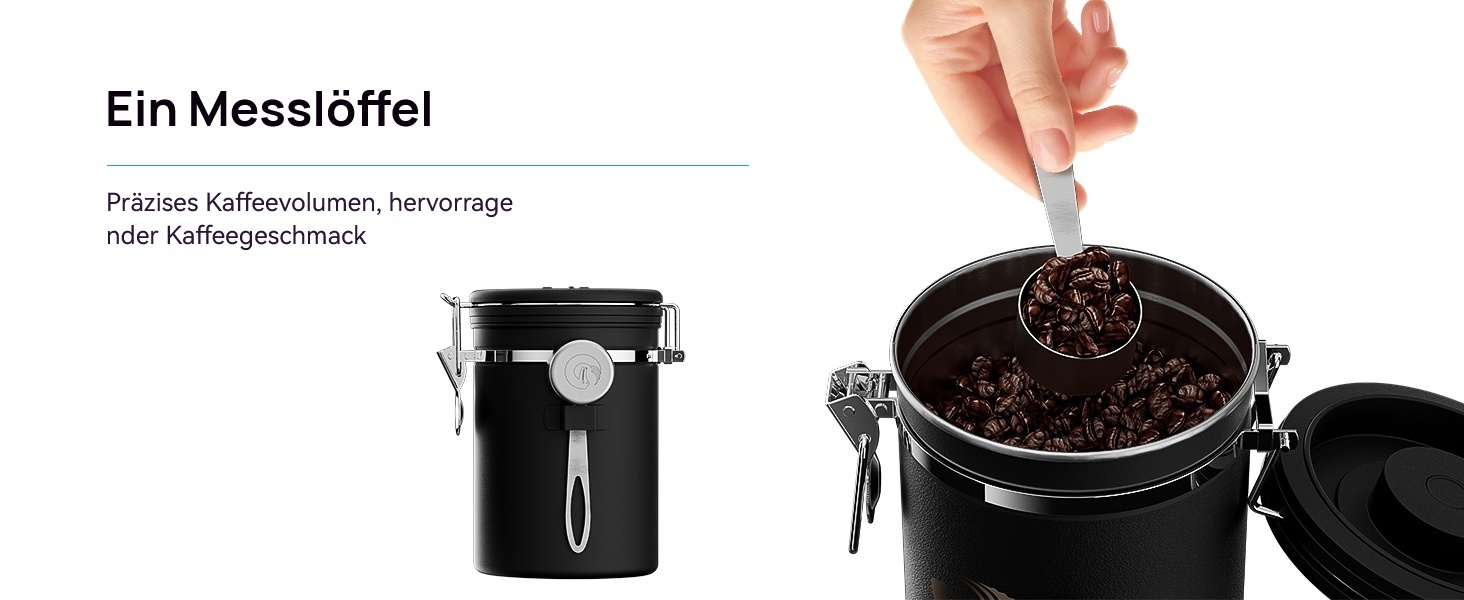 Набір кавових контейнерів Coffee Gator з нержавіючої сталі (2 шт.) – зберігає каву свіжою довше. З датою розкриття, CO2-вентилем та мірною ложкою.