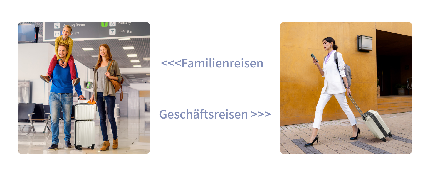 Набір валіз LEADZM 2 шт. з косметичною сумкою, валіза-тролей з ABS+PC, ручна поклажа, градієнтний дизайн (бежево-білий)