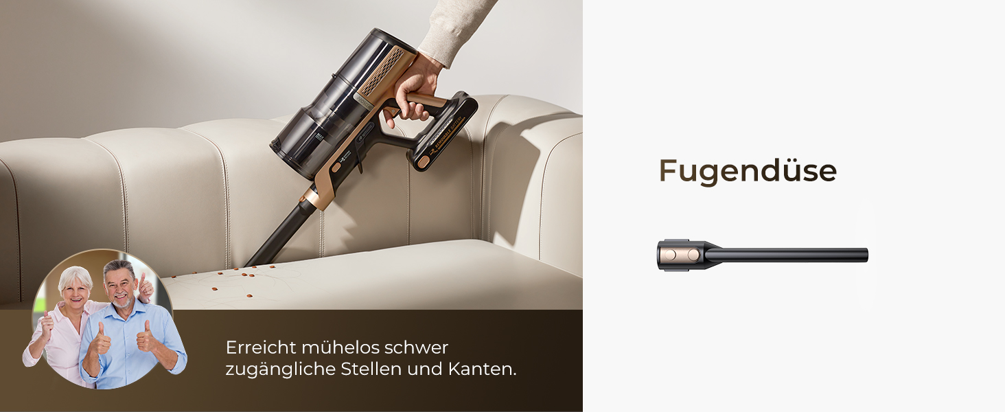 Proscenic P20: Акумуляторний пилосос 2-в-1 з функцією вологого прибирання, 70 кПа, 70 хв, 680 Вт, чорний. Для килимів та шерсті тварин