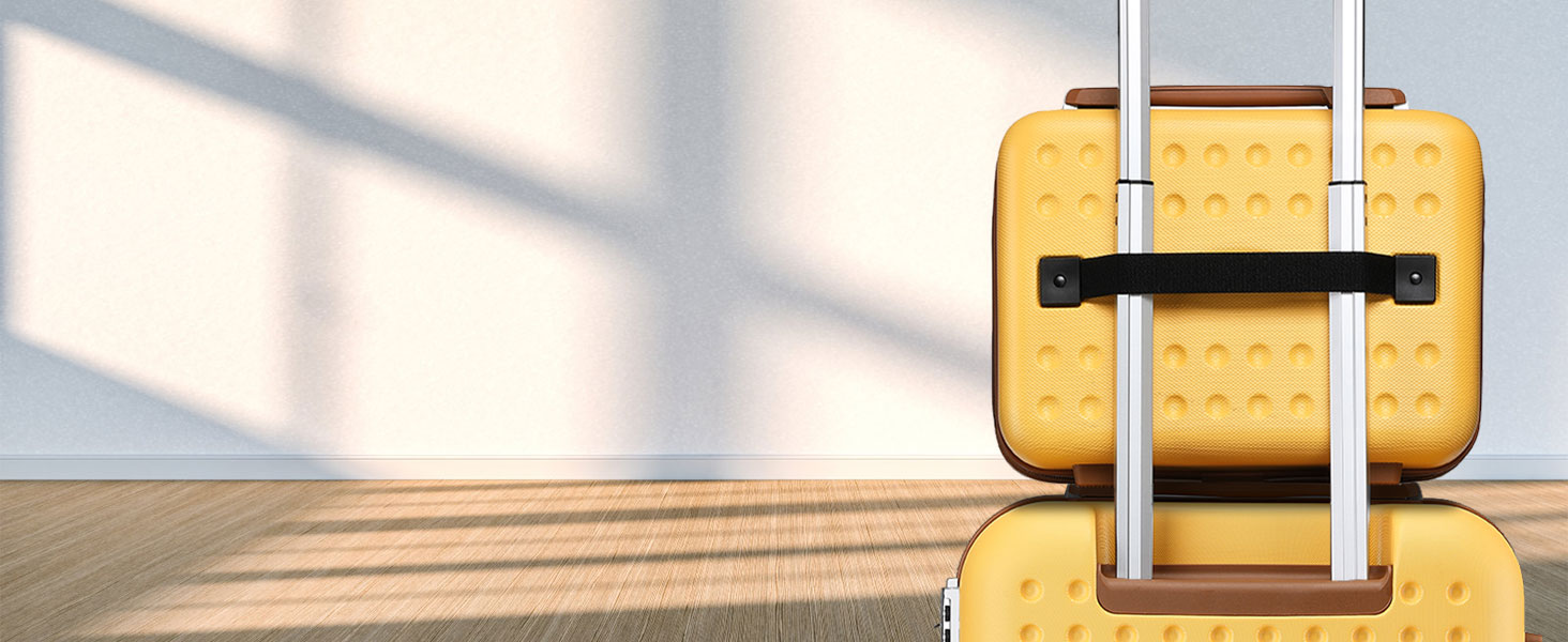 Валіза на колесах KONO з ABS-пластику, 75 x 48 x 29 см, з TSA-замком, білий колір, з косметичкою, ручна поклажа