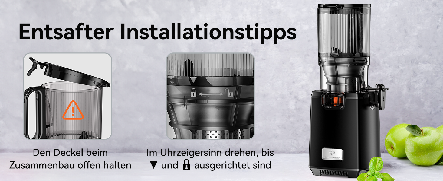 LINKChef Slow Juicer: повільний соковичавник для овочів та фруктів, 1.8 л, з функцією реверсу, BPA Free