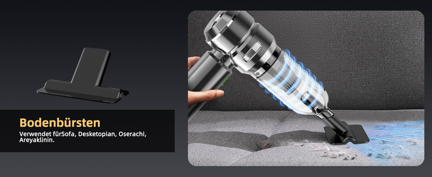 Акумуляторний ручний пилосос 26000Па 4-в-1 з безщітковим двигуном для авто, дому та шерсті тварин, 3 режими потужності, темно-сірий