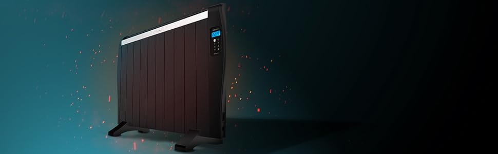 Електричний конвектор Cecotec ReadyWarm 2500 Thermal: 1800 Вт, алюміній, LCD, 3 режими, таймер, Slim, захист Overprotect, білий (10 елементів, чорний)