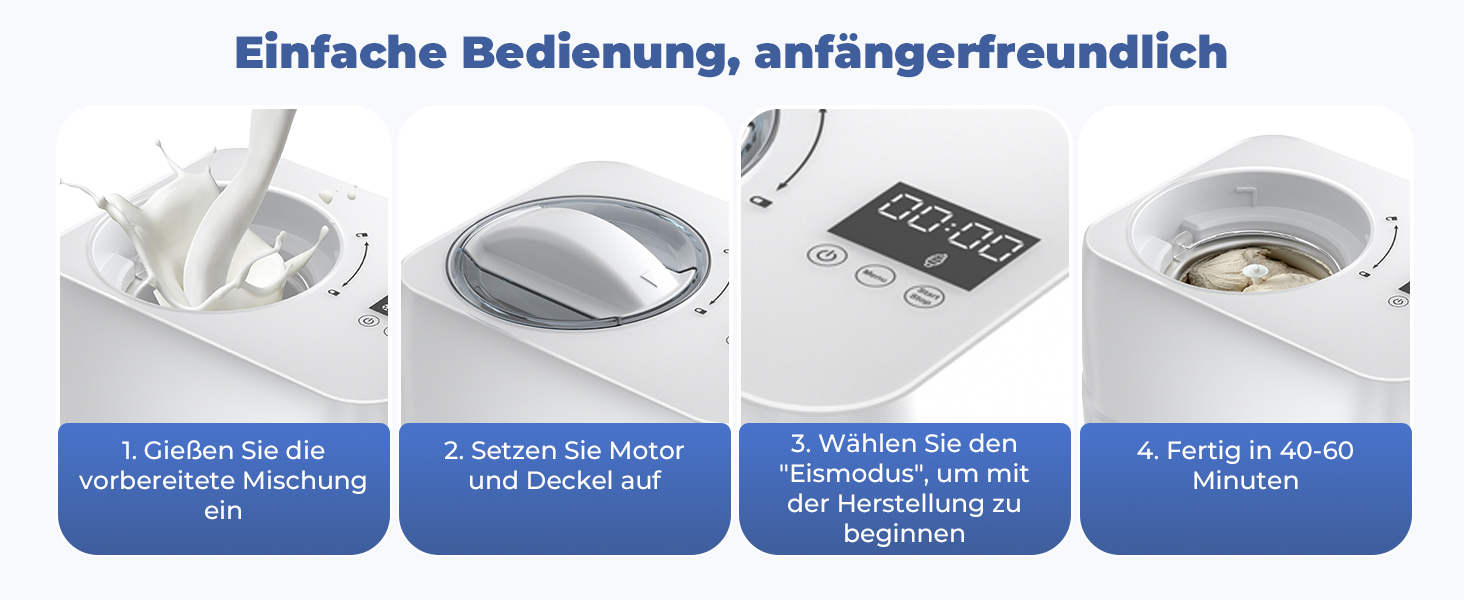 Машина для приготування льоду з компресором 1л, самостійно охолоджувана знімним контейнером для льоду, з лопаткою/мірювальним циліндром з позначками