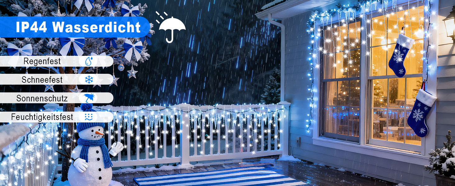 Світлодіодна гірлянда-завіса Eisregen 624 LED (5м), біле світло, водонепроникна IP44 з таймером та 8 режимами для вулиці та дому