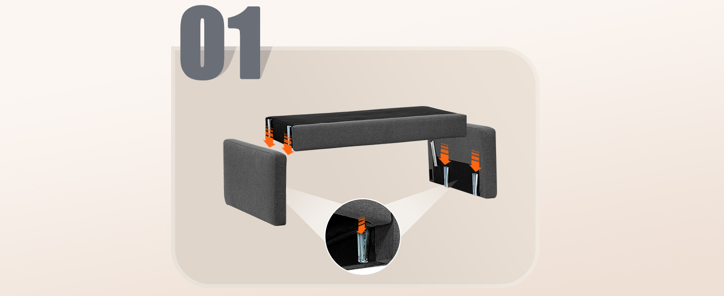 Диван Vesgantti 2-місний, 121 см, сучасний, з 2 подушками, сірий, для вітальні/квартири/офісу