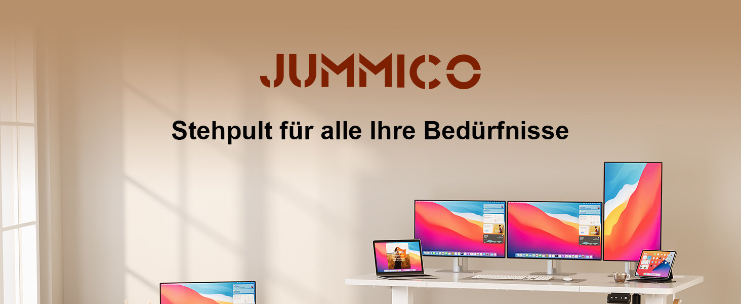 Електричний стіл JUMMICO з регулюванням висоти, пам'яттю, 140 x 60 см, білий