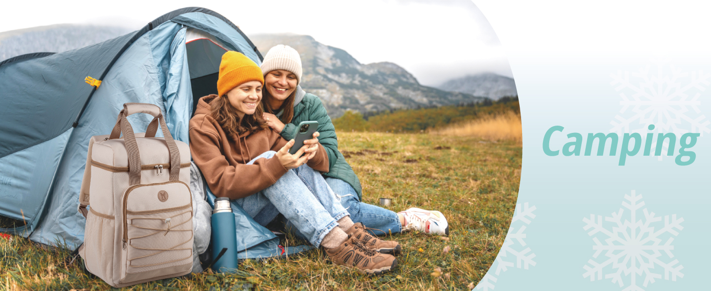 Ізольований рюкзак-холодильник з м'яким ручками – велика місткість, для пляжу, кемпінгу, пікніка, риболовлі та походів (бежевий)