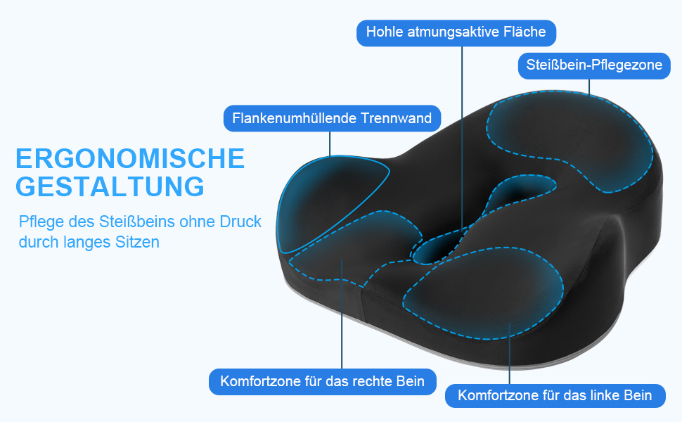 Ортопедична подушка для сидіння Lumifelice ергономічна, знімає біль у спині, сприяє кровообігу