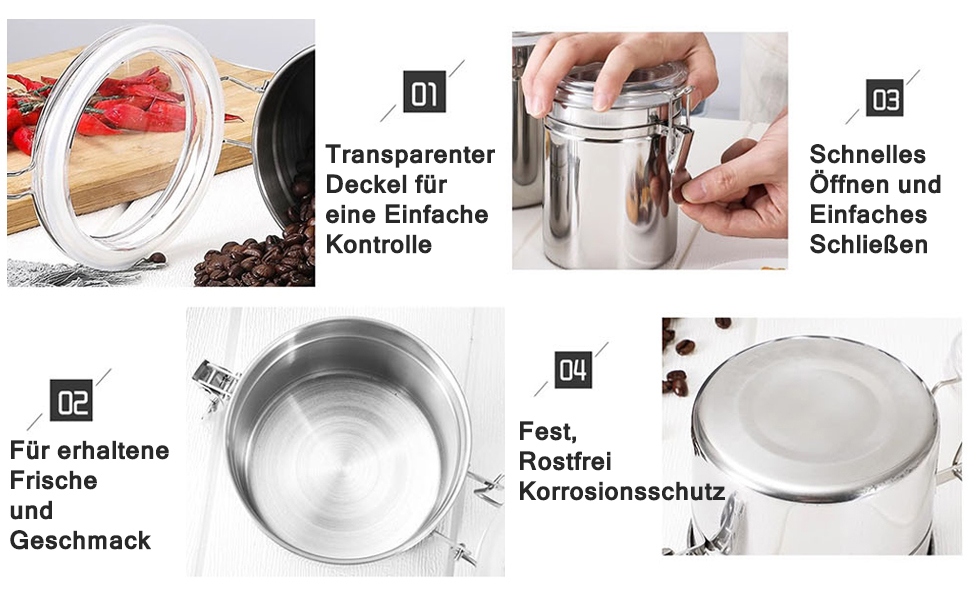 Набір контейнерів для зберігання продуктів (2 шт, 1.8L, нержавіюча сталь)