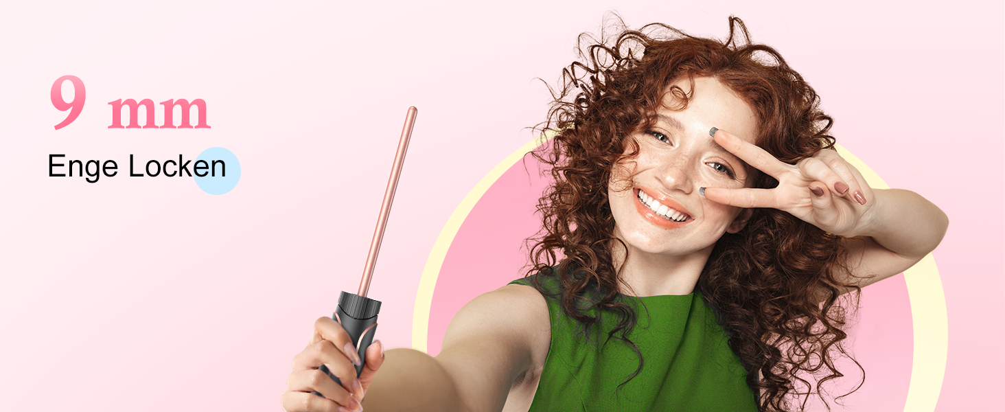 BESTOPE PRO Локкенстаб: Набір для завивки волосся 5-в-1 з 3 насадками, регулюванням температури, швидким нагрівом, рукавичкою та кліпсами, рожеве золото