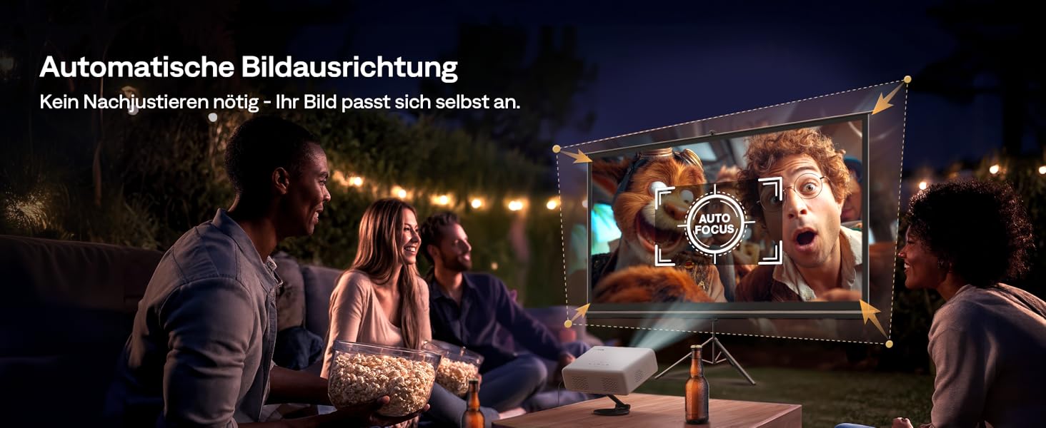 Aurzen Eazze D1 Smart Beamer: 4K проєктор для дому з Wi-Fi, Bluetooth, Netflix, Dolby Audio, автофокусом та корекцією трапеції. Підтримує Full HD 1080P. Білий (GTV)