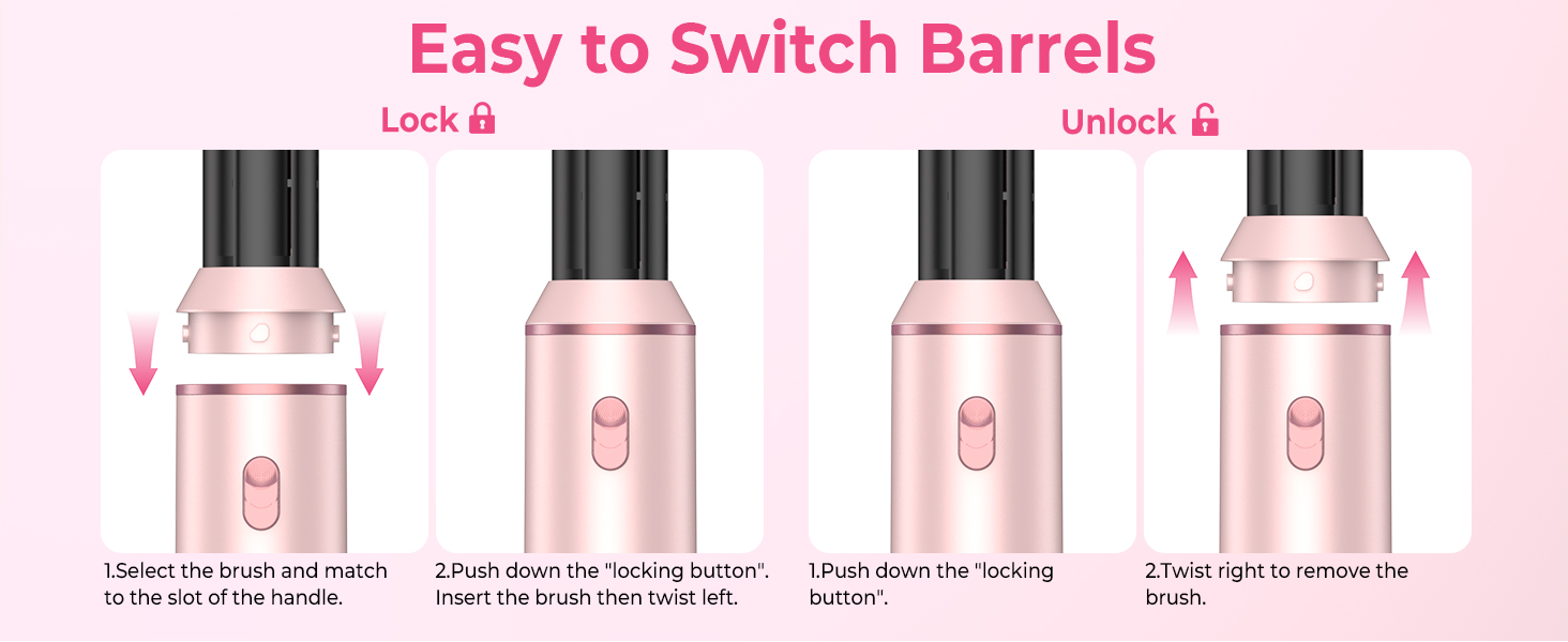 Atopskins Airbrush Haarstyler 5-в-1: Фен-щітка, стайлер для волосся з гарячим повітрям, випрямляч, плойка (Червоний)
