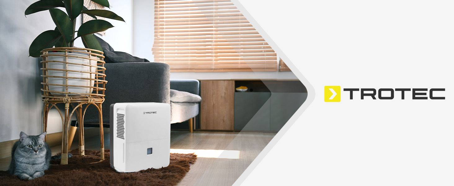 Електричний осушувач повітря Trotec TTK 96 E – продуктивність 30 л/день – площа 90 м² / 230 м³ – для квартири та спальні