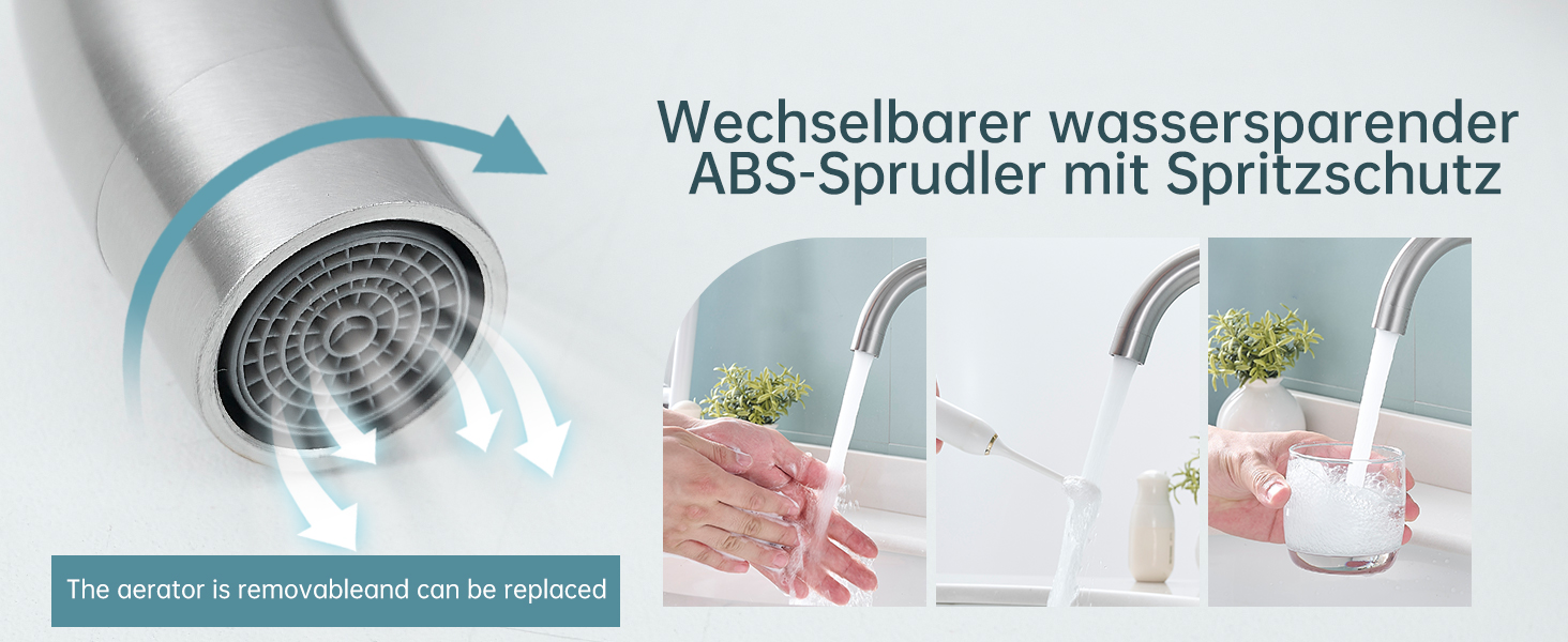 Змішувач для ванної кімнати Fransiton Bad Hoch, водозберігаючий настінний змішувач для раковини (нержавіюча сталь)