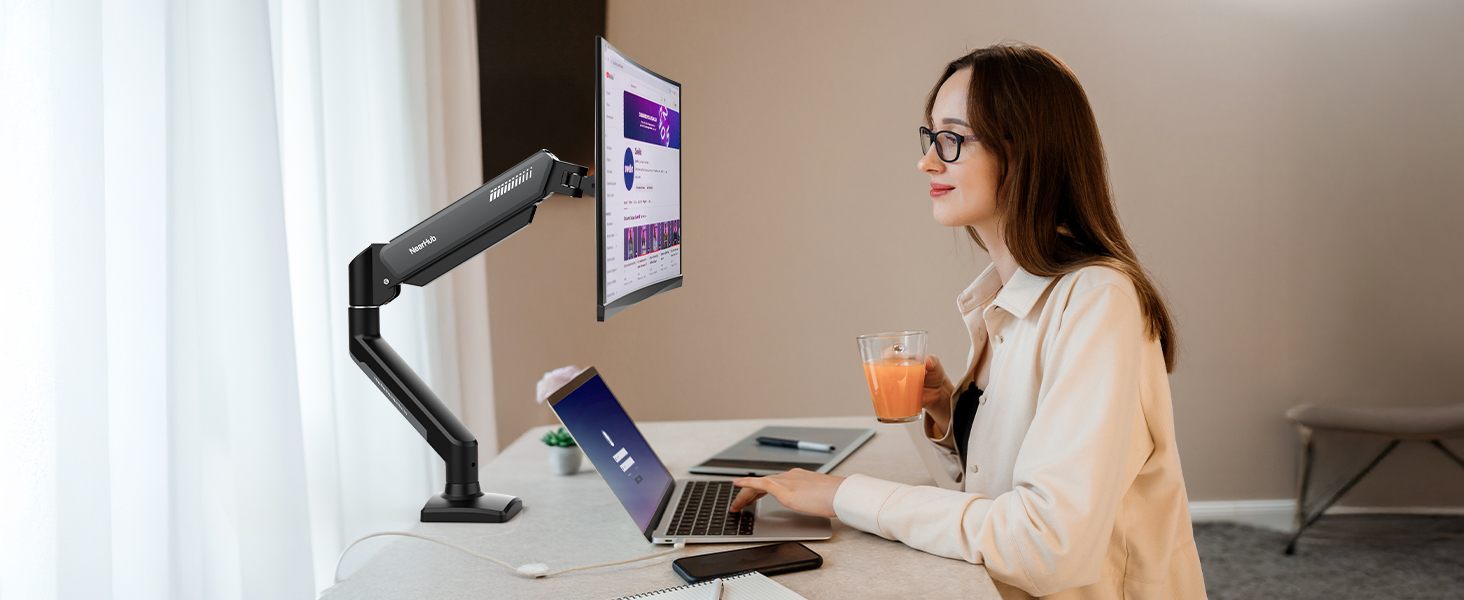 Кріплення для монітора NearHub для 2 моніторів, 13-32 дюйми, до 10 кг, сірий