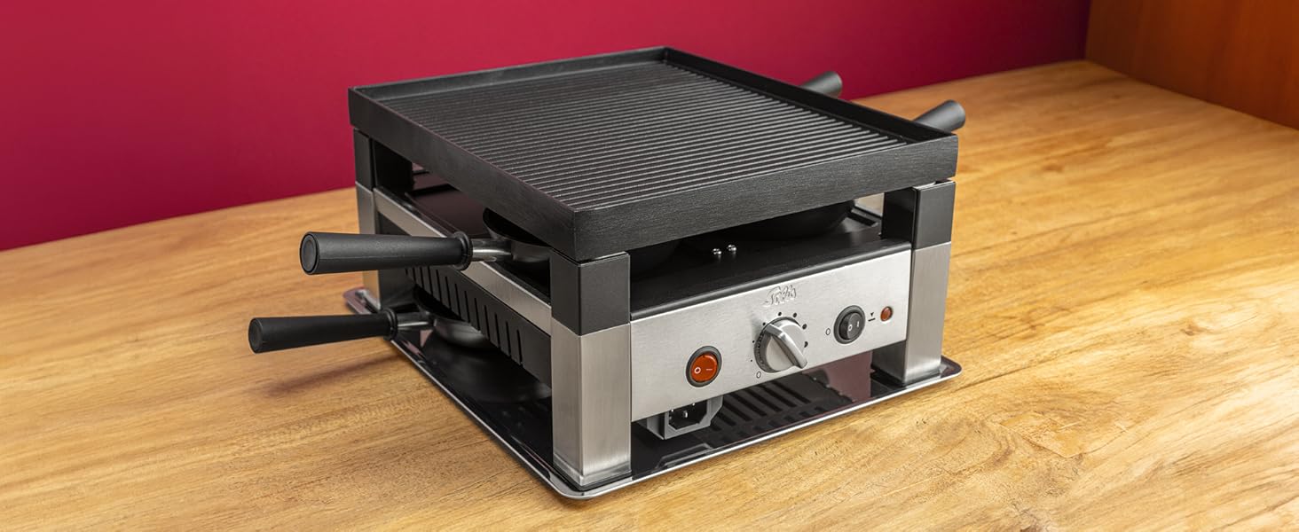 Електричний гриль Solis 5-в-1 7910: Ракле, гриль, вок, піца, крепи - для 4 осіб, нержавіюча сталь, 1020W