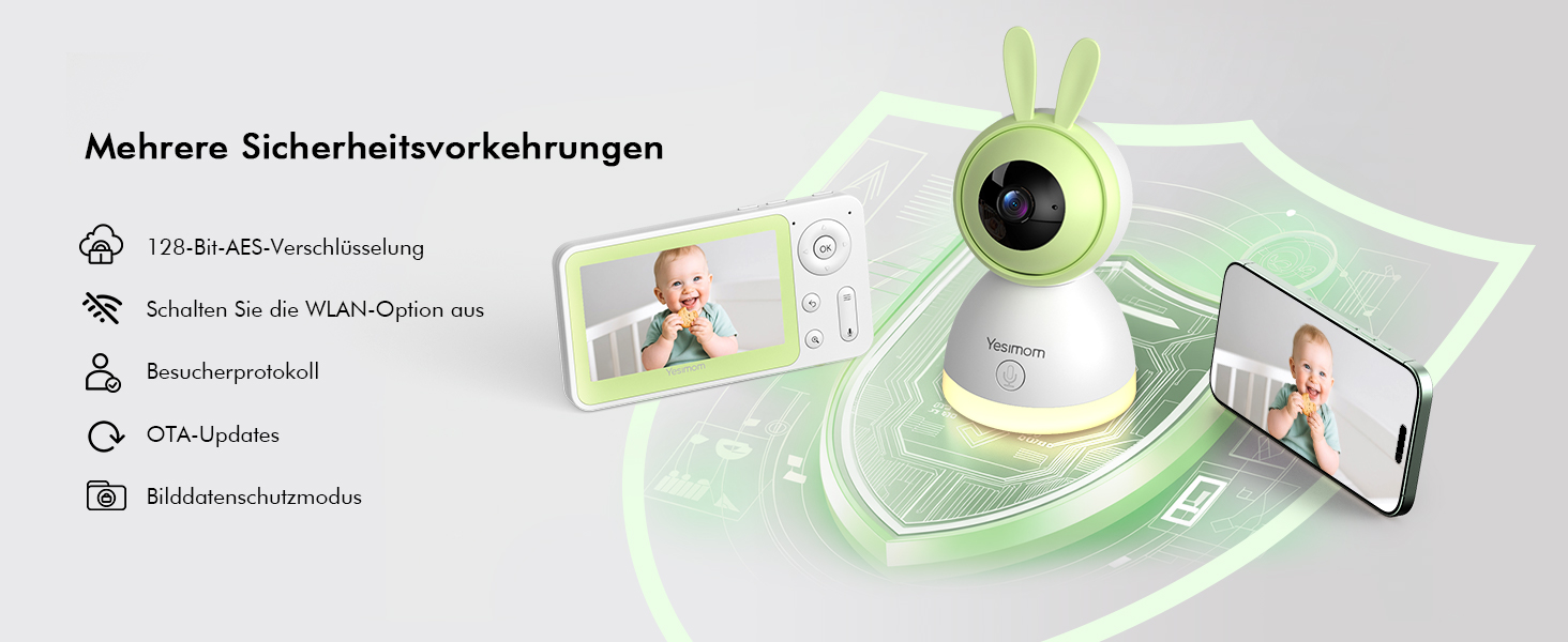 Відеоняня з камерою 1080P HD PTZ 360° та Wi-Fi: монітор для немовлят з додатком, нічним баченням, 4x Zoom, детекцією руху/звуку, двостороннім аудіо, автотрекінгом та сповіщеннями