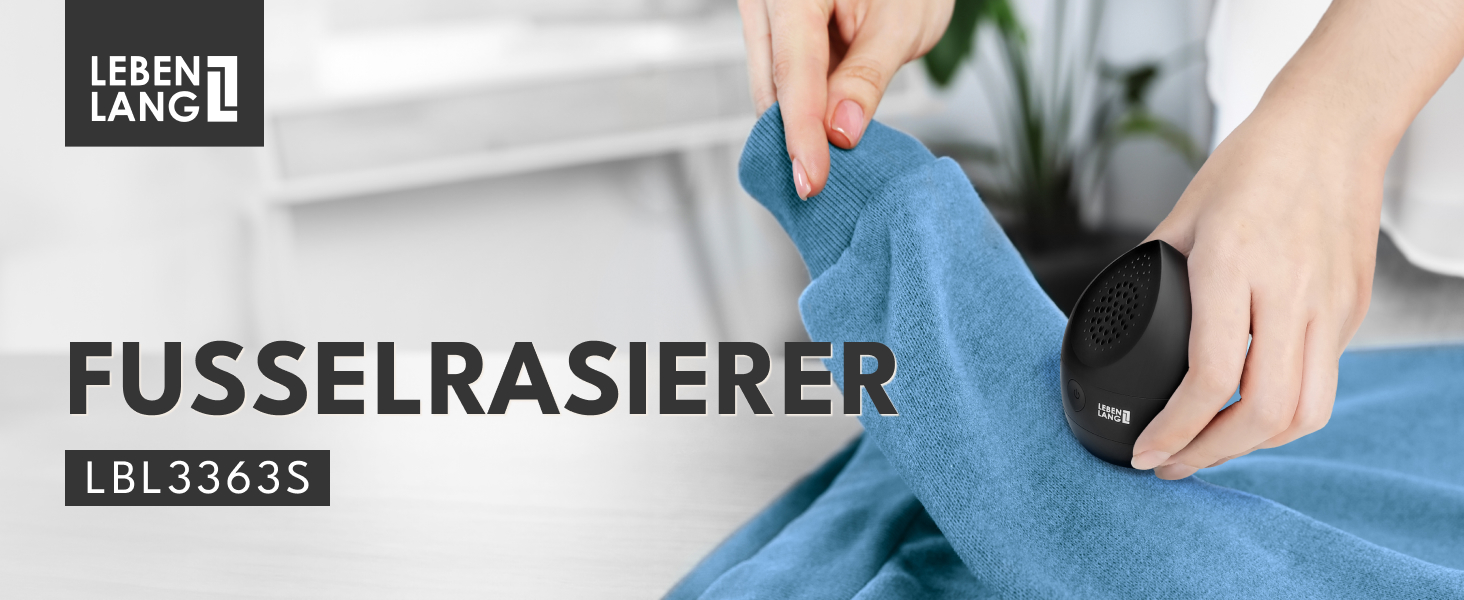 Електричний міні-фільтр для одягу LEBENLANG - з запасними лезами та пензлем для чищення | Для видалення ворсу та пуху | Чорний, 400mAh