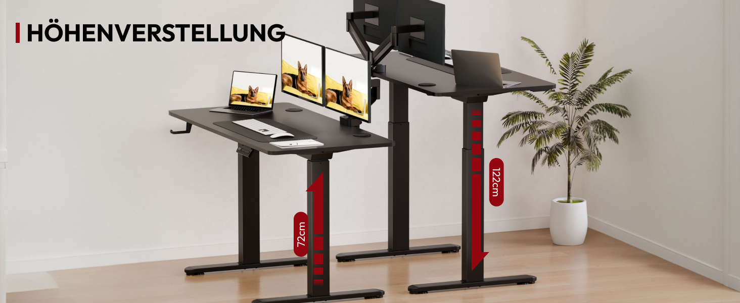 Регульований за висотою стіл Sanodesk з двома моторами та інтегрованим бездротовим зарядним пристроєм 15 Вт (A+C) – Розумний стіл з 4 позиціями пам'яті, стільниця з масиву дерева 110×54 см, витримує до 80 кг (110 x 54 см Pro, Чорний)