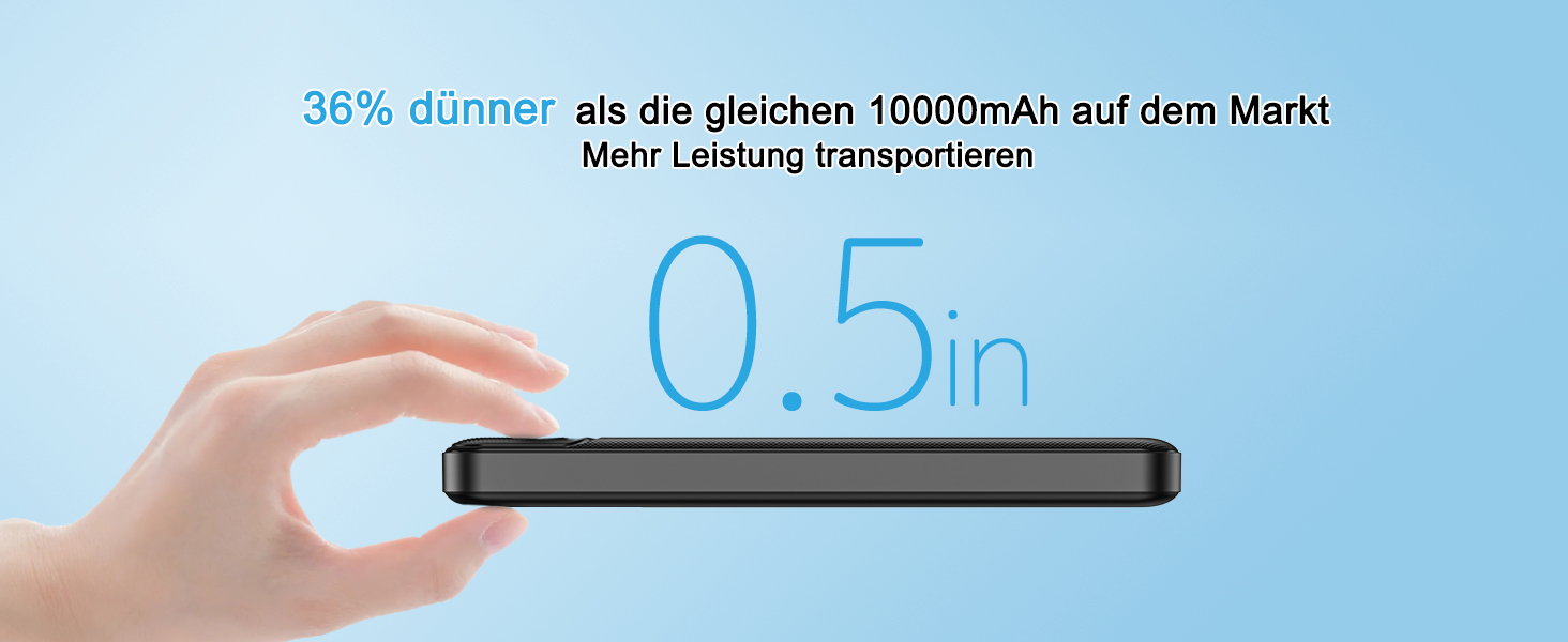 Набір з 2 шт. , тонкий, USB-C, 4 порти, сумісний з iPhone, Samsung (червонийсиній), 10000mAh