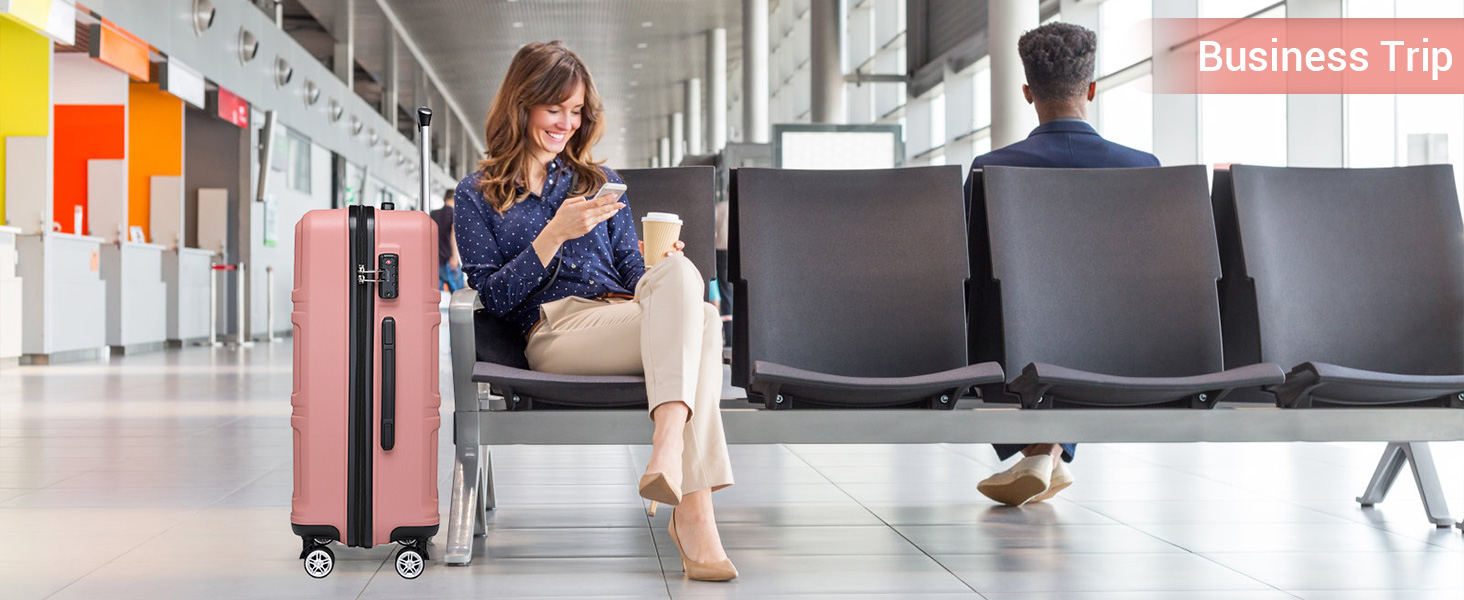 KONO Чемодан-Тролей Рожеве Золото (55 см)