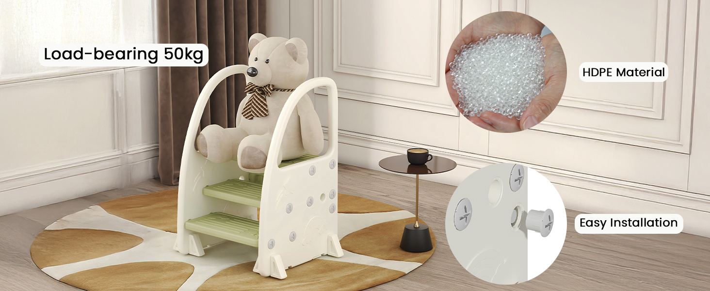 Дитячий тритулковий стільчик Hominewti з регулюванням висоти, неслизький, з підлокітниками, для ванної, дитячої кімнати, кухні (сірий)