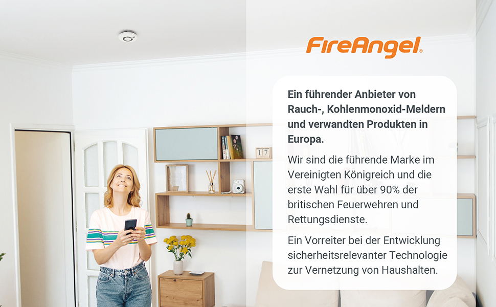 Датчик диму FireAngel FA6120-INT-T2 (2 шт.) з батареєю на 10 років, кнопкою тестування/вимикання, заміна ST-622/ST-620, білий