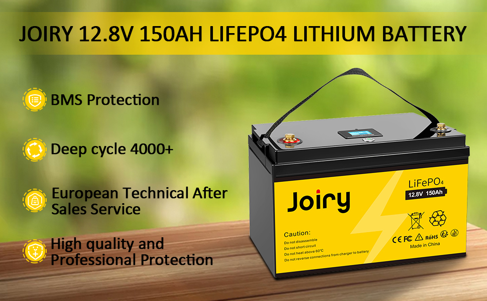 Акумуляторна батарея Joiry 12V 50Ah LiFePO4, 640 Втгод, понад 5000 циклів, з BMS, чудово підходить для сонячної системи, човна, дому