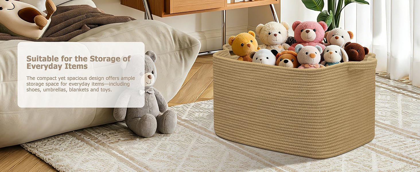 Кошики для білизни 2 шт. (63L) з бавовни, плетений, з ручками, для зберігання ковдр, одягу, іграшок, білий та коричневий