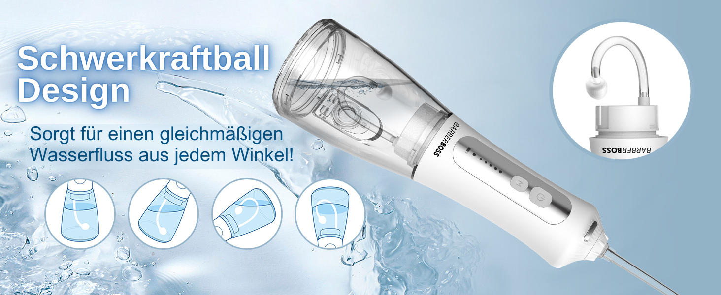 Електрична ірigator для порожнини рота BarberBoss QR-7024 (білий) - 5 насадок, різні режими очищення