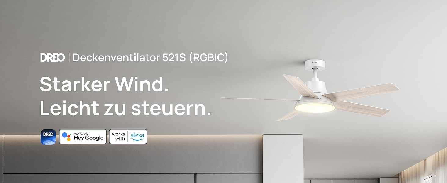 Стельовий вентилятор DREO Smart з підсвічуванням 132 см, 12 швидкостей, LED, DC-мотор, таймер, пульт/APP/Alexa, білий RGB