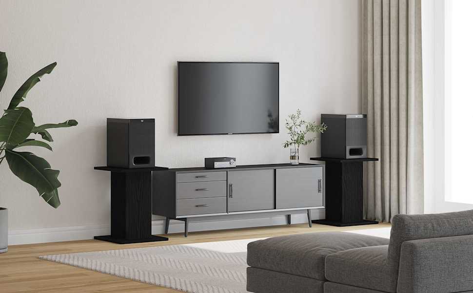 Стійки під колонки vidaXL 2 шт., для Hi-Fi, домашнього кінотеатру, чорний дуб, 30x30x40 см