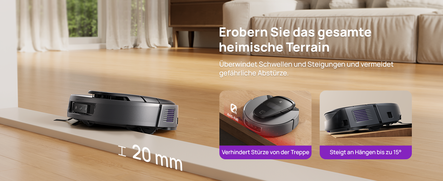 Робот-пилосос 3i G10+ з функцією миття підлоги, автоматичним компакттором сміття, потужністю всмоктування 18000 Па, вбудованою бічною щіткою та миючим мопом, інтелектуальною навігацією та уникненням перешкод за допомогою ШІ