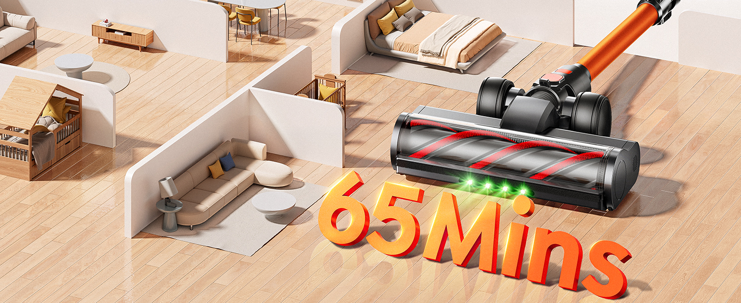Акумуляторний пилосос Fieety 600W 50kPa, бездротовий з настінним зарядним пристроєм, для твердих підлог, килимів, шерсті тварин та авто