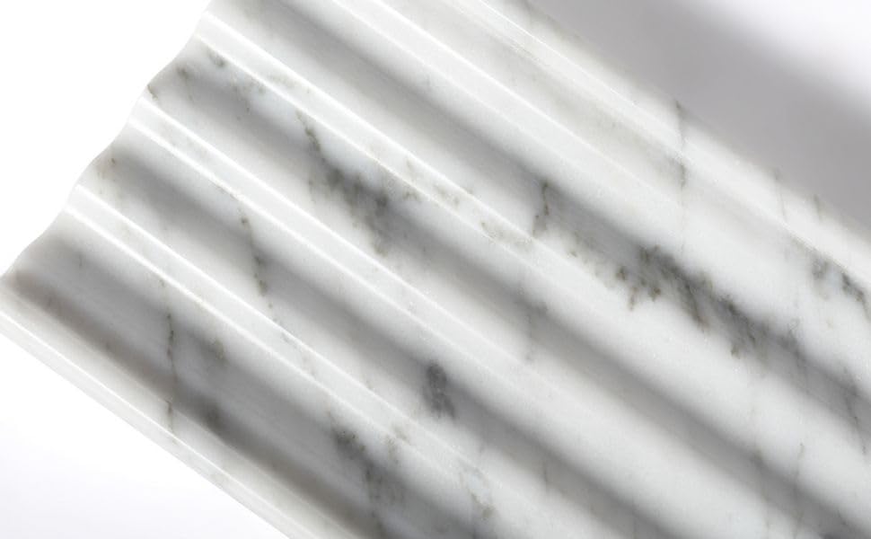 Мильниця Koville Luxury Marble - елегантна мильниця зі зливним отвором (Bianco Carrara)