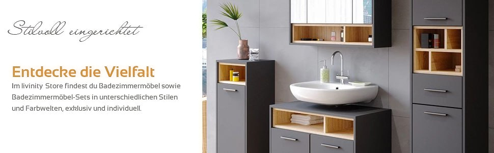 Дзеркало для ванної кімнати Livinity Timavo з полицею, білий, 60 x 67 см