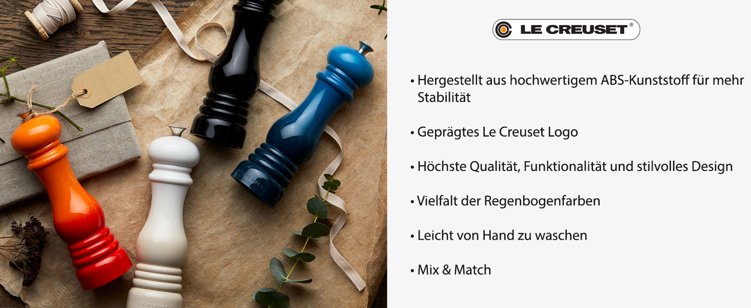 Перечний млин Le Creuset Classic, великий, ABS-пластик, чорний глянцевий, 518 г