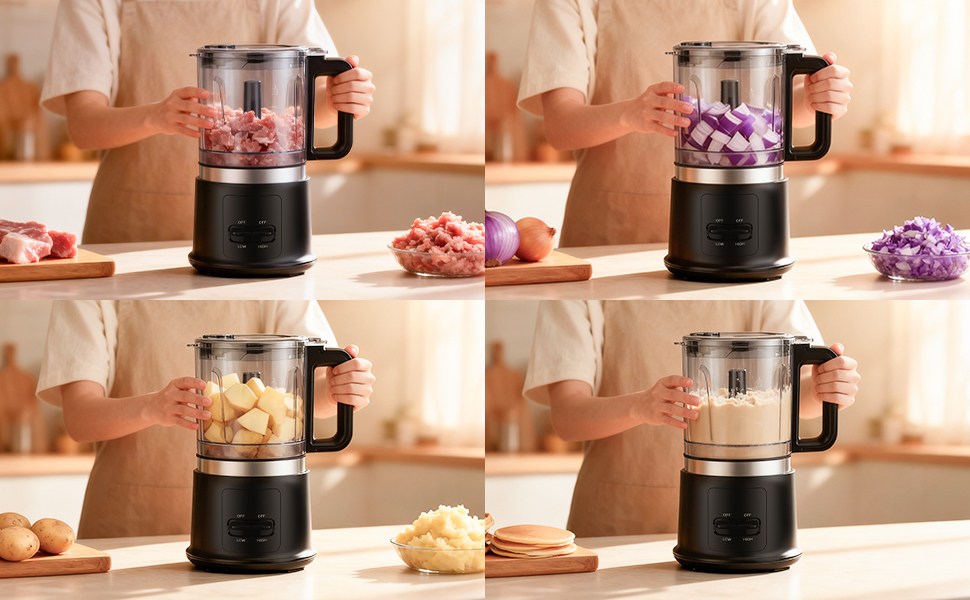 Електричний подрібнювач Multizerkleinerer | 400W, 2 швидкості, нержавіюча сталь, міксер, 0.95L, сірий