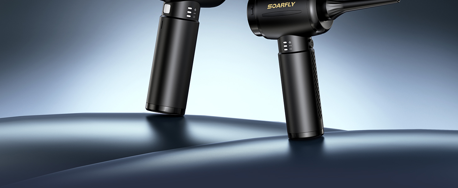 Акумуляторний ручний пилосос SoarFly 4 в 1, 25000Па, бездротовий міні-пилосос для авто, дому та ПК з безщітковим двигуном, LED-підсвіткою та набором щіток, чорний