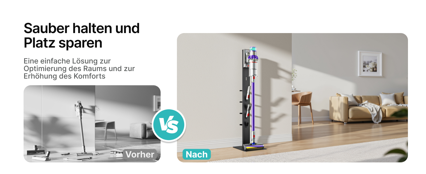 Підставка для акумуляторного пилососа Dyson з 4 гаками та 4 полицями (Gen5, V15, V12, V11, V10, V8, V7, V6) без свердління