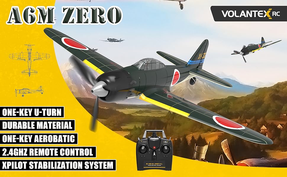 Літак на радіокеруванні VolantexRC 761-5 P51 Mustang RTF 4-канальний, для початківців, зі стабілізацією Xpilot та акробатичними режимами