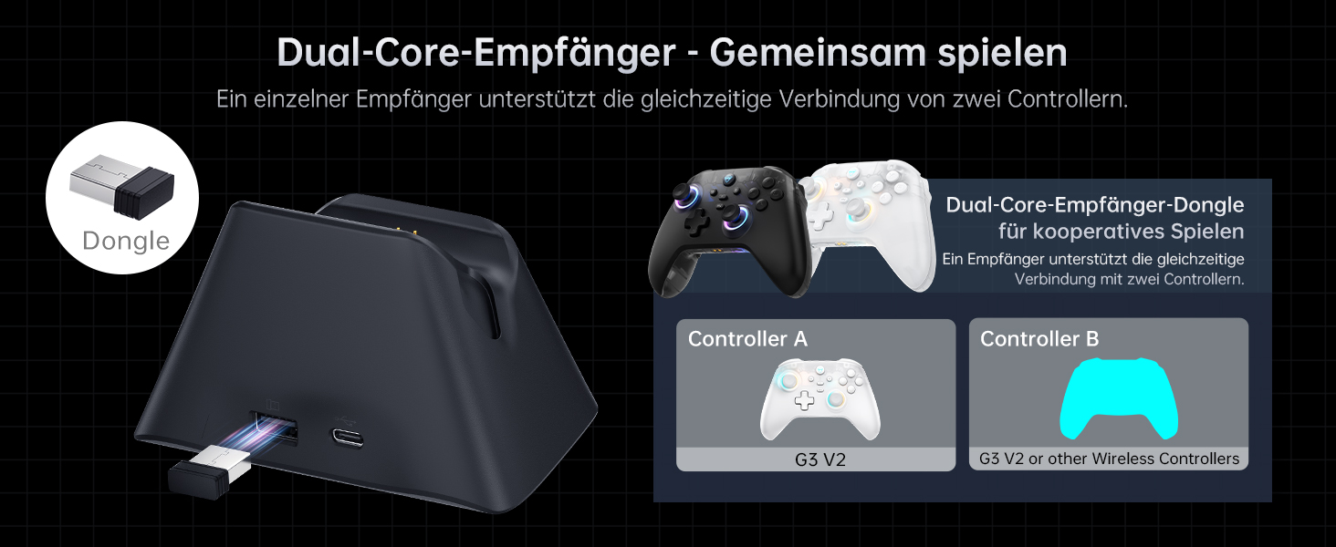 Геймпад Machenike G3V2 для PC, Switch, iOS, Android - Бездротовий контролер з RGB-підсвічуванням та програмованими кнопками