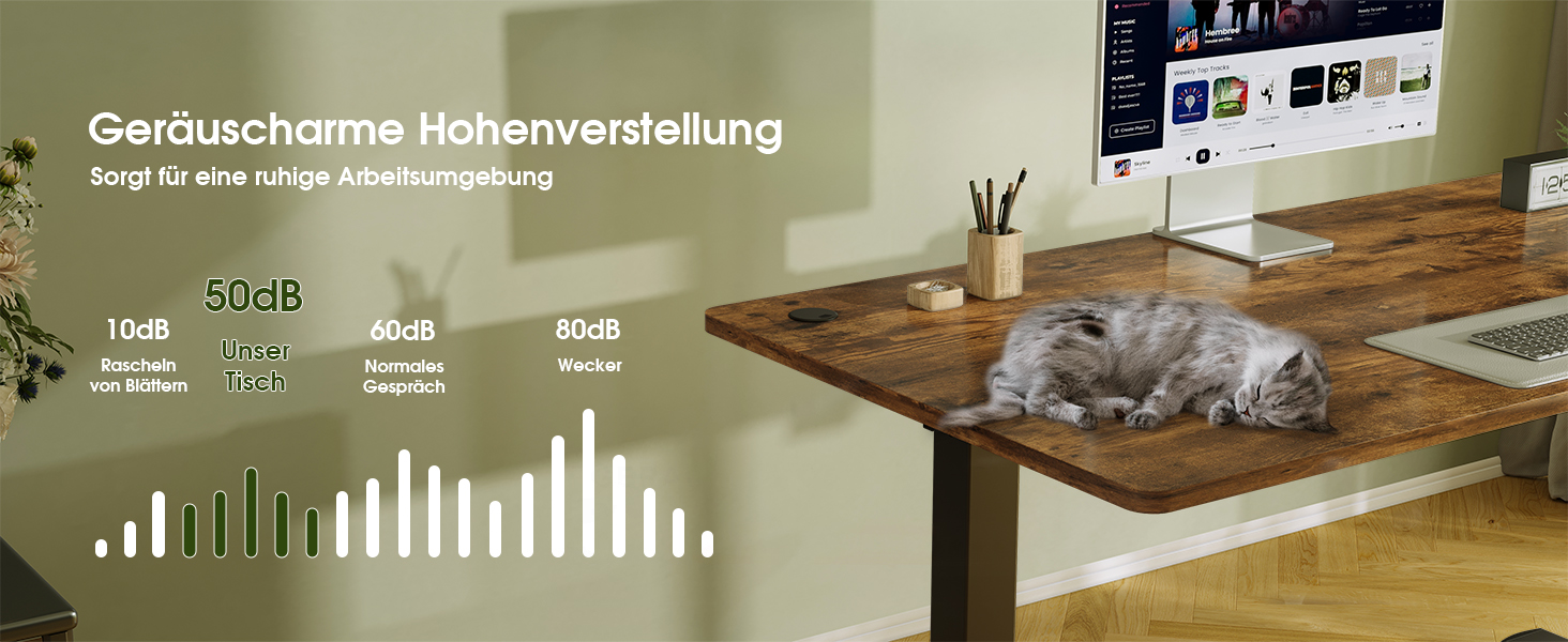 Електричний регульований стіл Flamaker з пам'яттю, ігрова модель, 160 x 60 см (Бежевий+Білий, Вінтажний Коричневий)