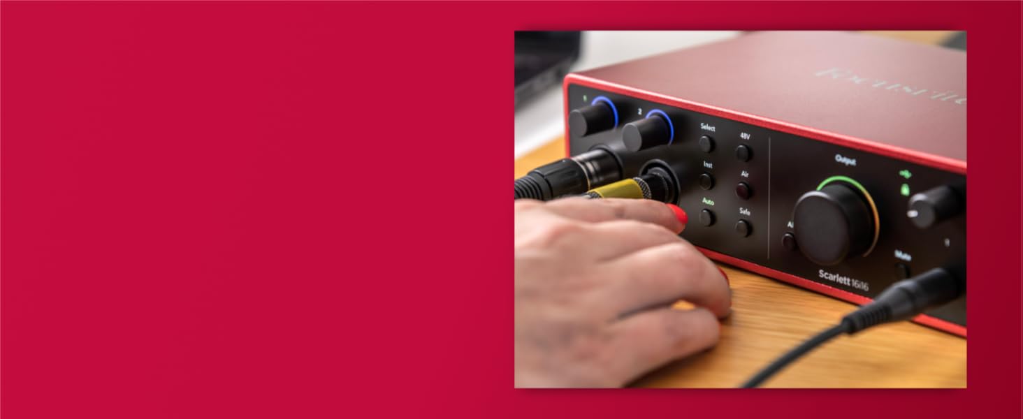 Focusrite Scarlett 4i4 4-го покоління USB Аудіоінтерфейс для гітаристів, вокалістів та музикантів (16 входів/16 виходів) - HiFi студійна якість
