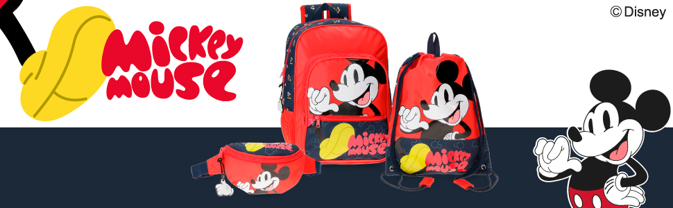 Модна ручна поклажа Disney Міккі Мауса, 50x39x20 см, 34 л, 1.8 кг, 4 колеса, ABS, синій