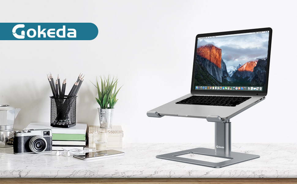 Підставка для ноутбука GOKEDA: ергономічна, регульована, з алюмінію, 11-17 дюймів