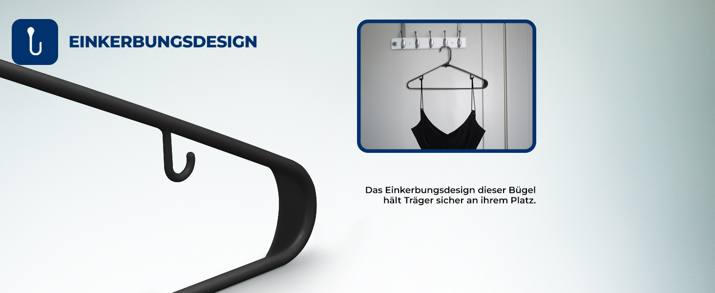 Плечики для одягу SereneLife, 30 шт., чорні, з антиковзаючим покриттям, ультратонкі, міцні, 42 см, 0.6 см товщина